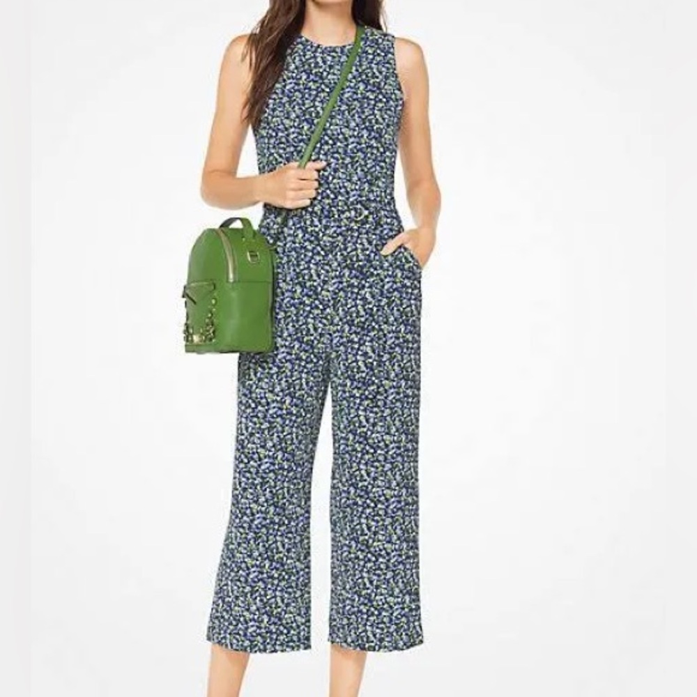 Michael Kors sleeveless floral jumpsuit